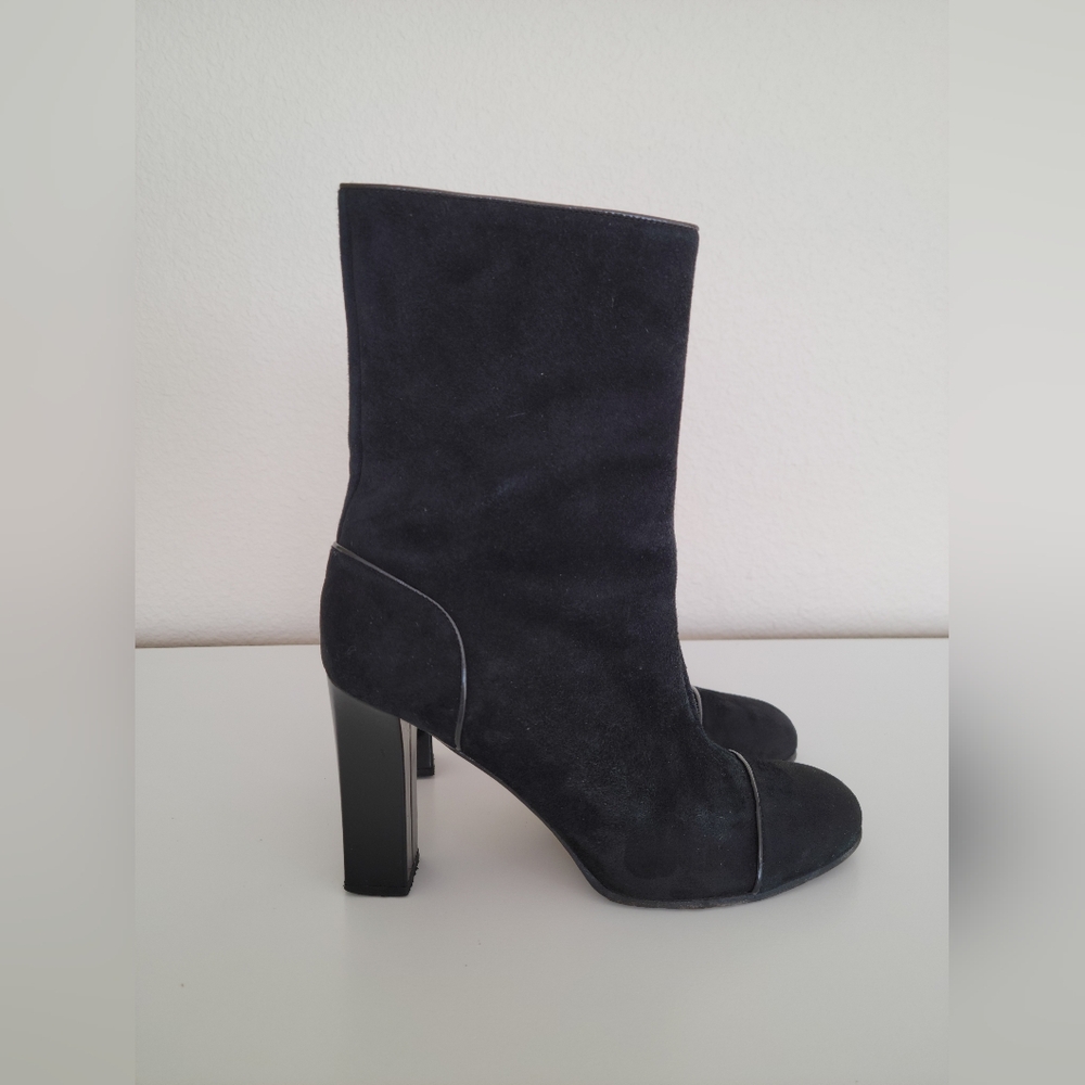 Kate Spade Black Suede Mid Calf Boots Size 7B